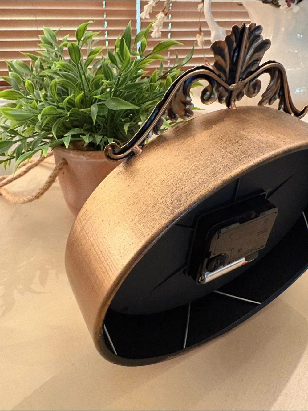 Vintage Style Gold Oval Table Clock - Paris Accent